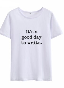 White It’s A Good Day To Write T-Shirt  | Taehyung – BTS