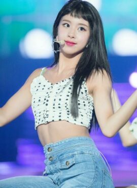 White Crop Top With Dots | Chaeyoung - Twice