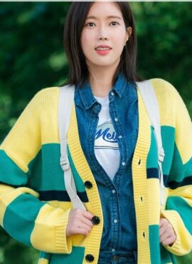 Neon Yellow Striped Cardigan | Kang Mi Rae - My ID is Gangnam Beauty