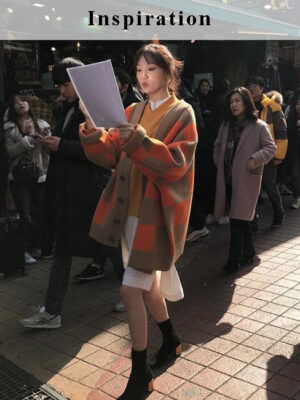 Orange Oversized Cardigan | Lee Sung Kyung