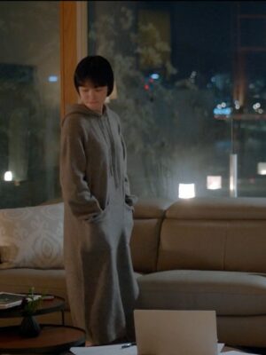 Grey Long Hoodie Dress | Cha Soo-Hyun – Encounter