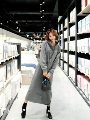 Boyfriend Encounter Clothing Cha Soo Hyun gray Hoodie Dress (11)