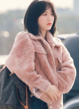 Pink Fluffy Jacket | Wendy - Red Velvet