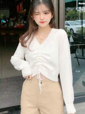Wendy White Crop Top With Lace (1)