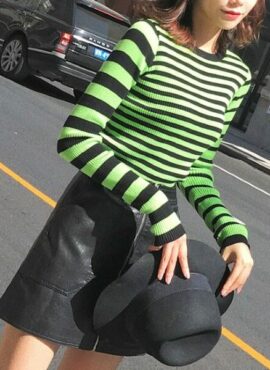 Green Striped Sweater | Momo - Twice