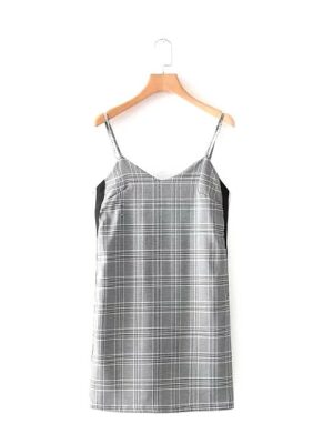 blackpink-jisoo-grey-checkered-dress