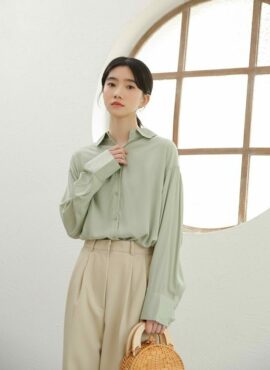 Green Loose Long Sleeved Shirt | Wendy - Red Velvet