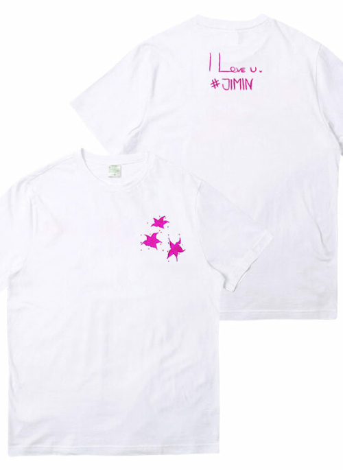 White Jimin Own Design Graffiti T-Shirt | Jimin - BTS
