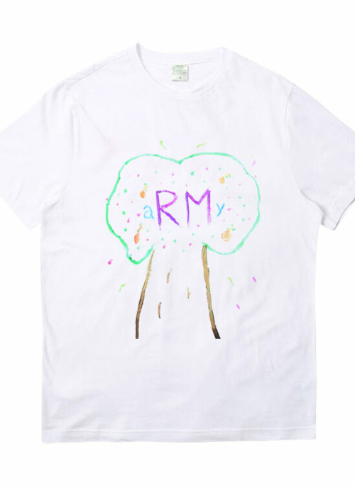 White RM Own Design Graffiti T-Shirt | RM – BTS