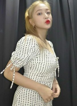 White Squared Dot Prints Dress | Yeri - Red Velvet
