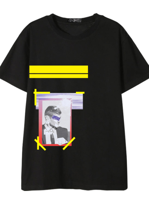 Black Framed Eye Covered Man T-Shirt | Johnny - NCT