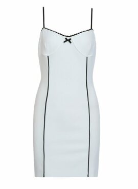 White And Black Mini Dress | Rose - BlackPink
