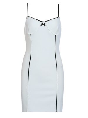 Rose White and Black Mini Dress (3)