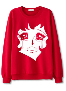 Red Crying Anime Sweatshirt | Jisoo - BlackPink