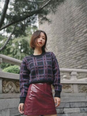 Momo Checkered Knit Sweater (1)
