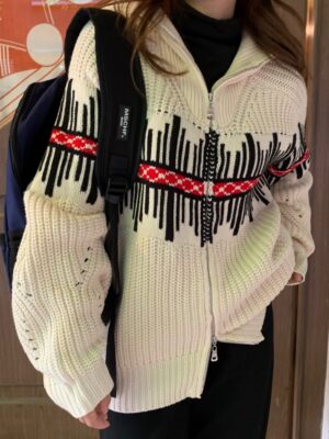 Nayeon Loose Stand Collar Knit Jacket (4)