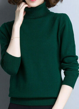 Green Classic Full Turtle Neck Sweater | Jimin - BTS