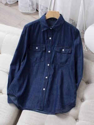 Xiumin Classic Denim Long Sleeve Shirt (1)