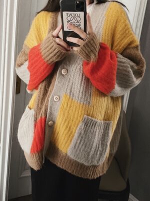 Yoon Se Ri Multicolored Patches Style Cardigan (6)