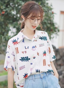 Colorful Shapes Button-up Shirt