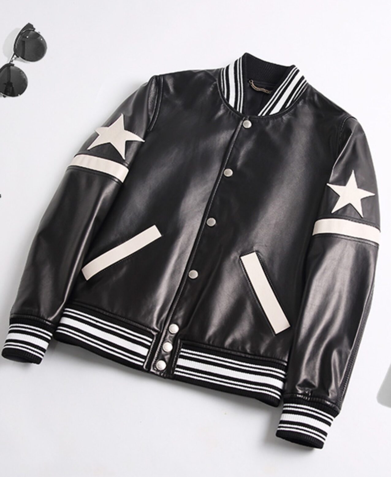 Black Stars And Bands On The Sleeve Jacket | RM - BTS - Fashion Chingu