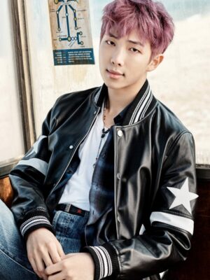 Black Stars And Bands On The Sleeve Jacket | RM – BTS