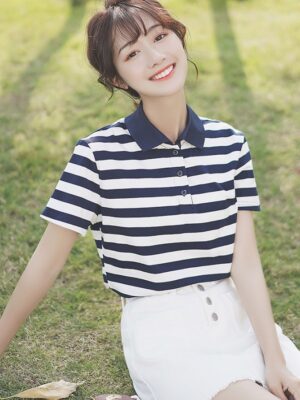 Striped Polo Shirt With Buttons (6)