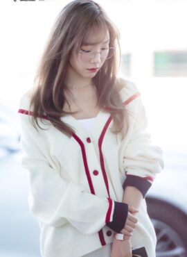 White Outlined Casual Cardigan | Taeyeon - Girls Generation