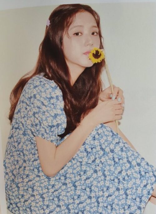 Blue Floral Side Slit Dress | Jisoo – BlackPink