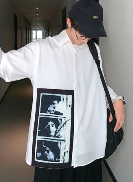 Classic White Shirt With Polaroid Photo | RM - BTS