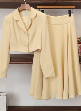 Yellow Blazer Jacket And Straight Skirt Set | Yeo Ha Jin - Find Me In Your Memories