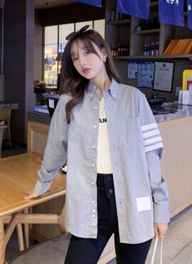 Stone Grey Button Down Collar Shirt | Jin - BTS