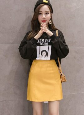 Yellow Leather Mini Skirt | Seulgi - Red Velvet