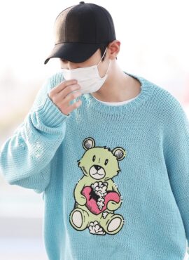 Blue Teddy Bear Knitted Sweater | Chanyeol - EXO