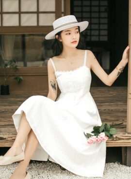White Sling Dress | Hyuna
