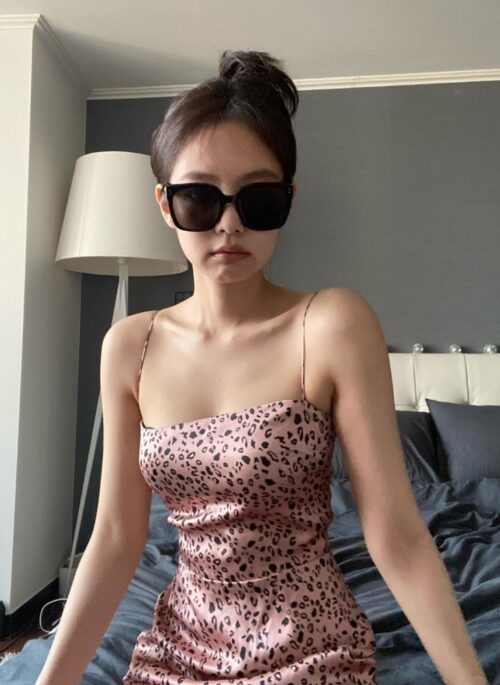 Pink Leopard Pattern Sling Mini Dress | Jennie – BlackPink