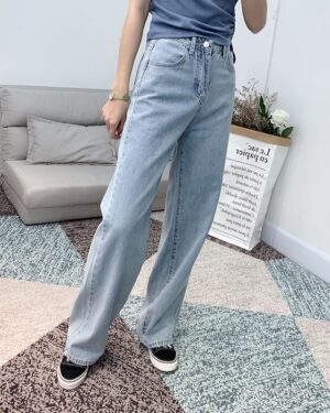 Blue Wide-Leg Denim Jeans | Jisoo - Blackpink