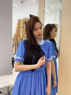 Blue Doll Collared Dress | Joy – Red Velvet
