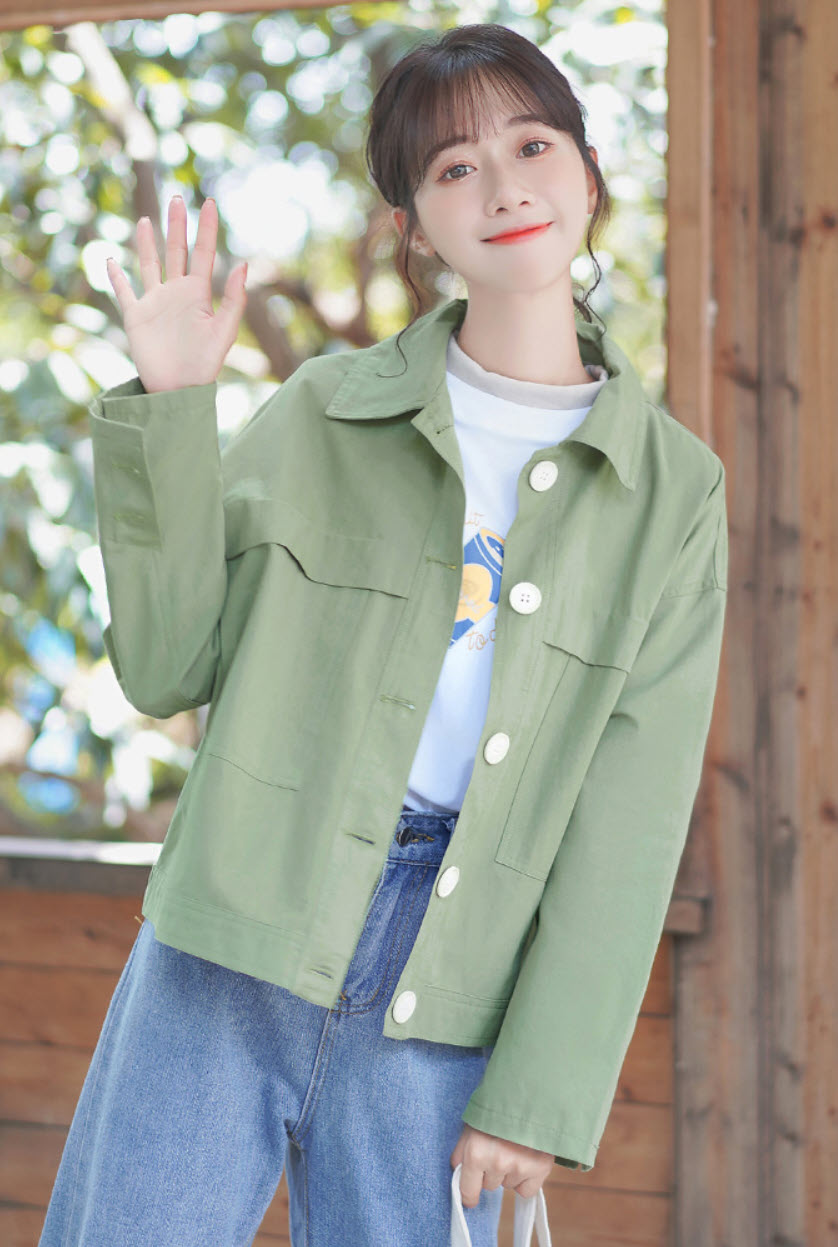 Green Leather Shoulders Baseball Jacket | Hueningkai - TXT - Fashion Chingu