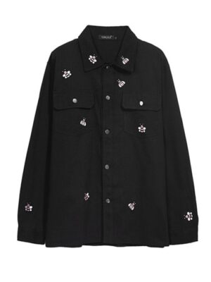 Jungwoo – NCT Black Jacket With Bee Embroidered Design (4)