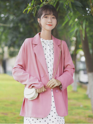 Pink Loose Suit Jacket (3)