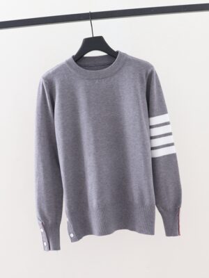Jin – BTS Grey Sweater With Stripe Detail (6)