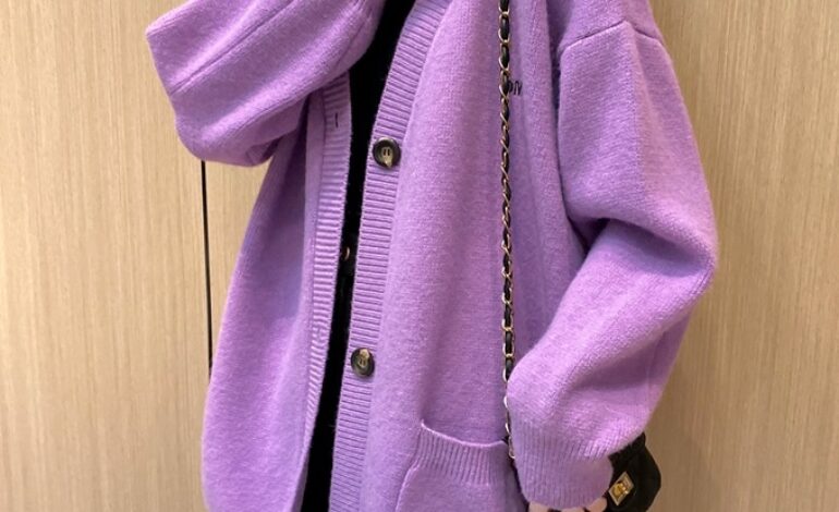 Lilac Knitted Cardigan With Pockets | Shim Cheong – The Legend Of The Blue Sea