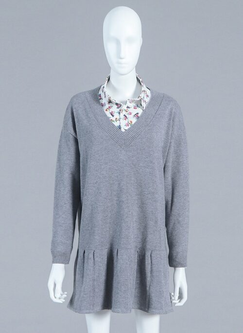 Grey Knitted Long Sleeve Dress | Lisa – BlackPink
