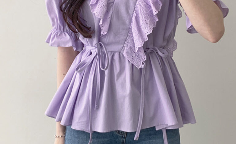 Lilac Ruffled Lace Blouse | Shuhua – (G)I-DLE