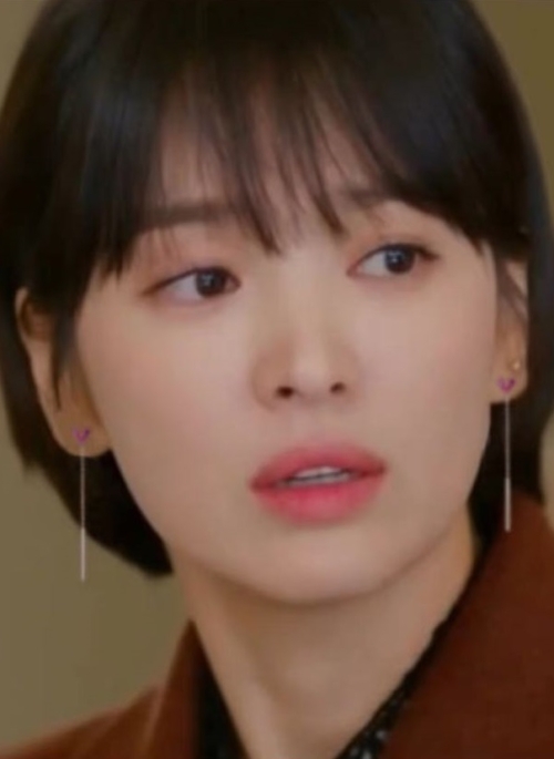 Pink Cute Heart Earrings  | Cha Soo-Hyun - Encounter