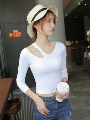 Dahyun – Twice White Cut-Out Long Sleeve T-Shirt (10)