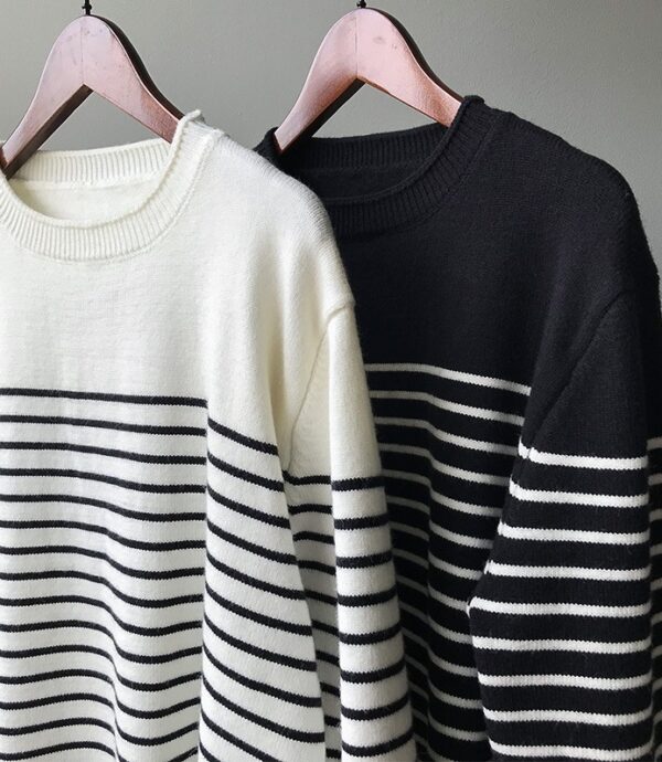 Black Stripe Patterned Sweater | Lee Su Ho - True Beauty | K-Fashion at ...