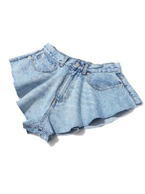 Hyuna – Sexy Ruffled Denim Shorts (14)