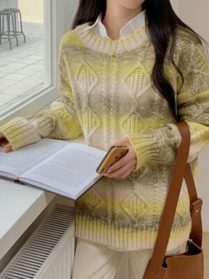 Shownu – Yellow Gradient Mohair Sweater (2)